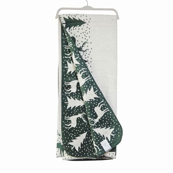 Docofil Reversible Soft Warm Deer Throw Blanket 51x67 w/ Cotton Made in Portugal - Picture 1 of 15